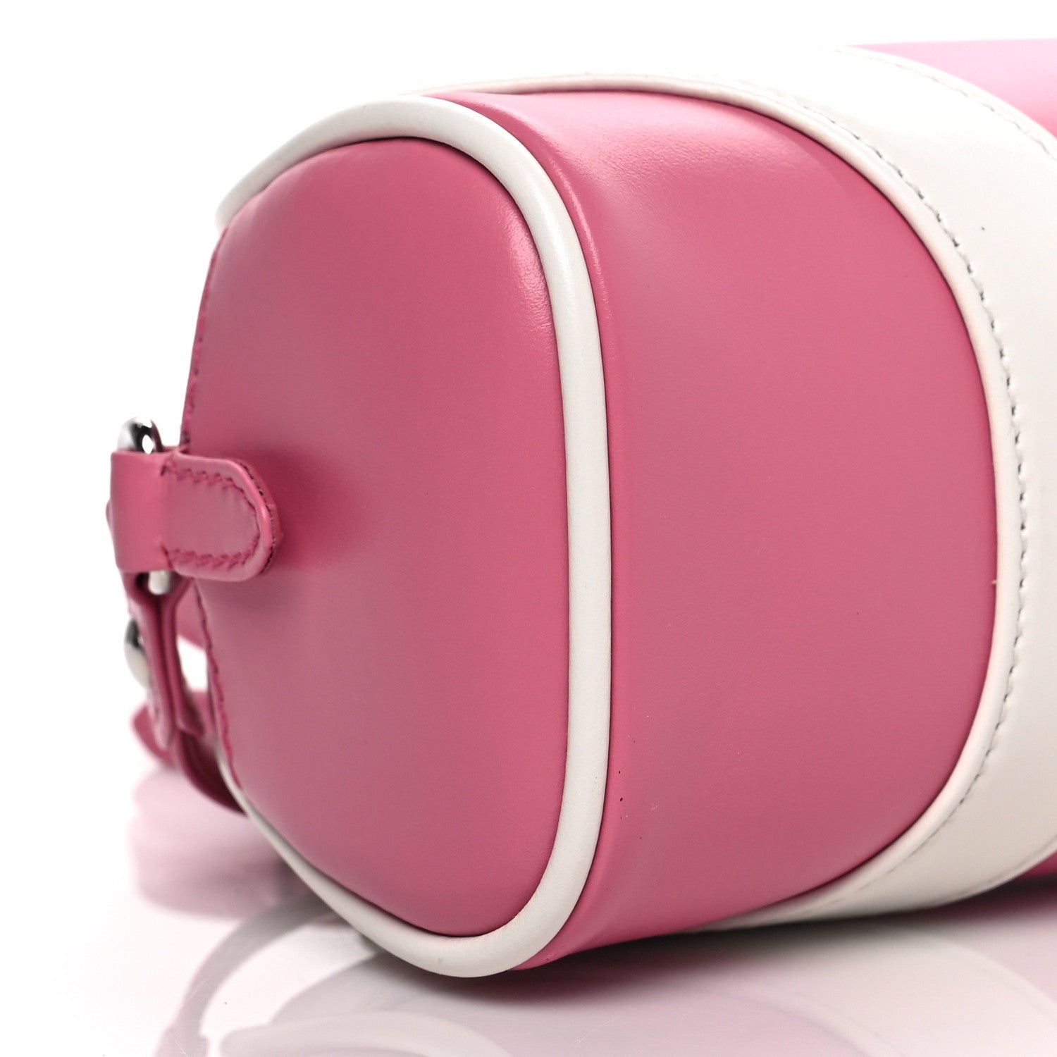 Prada Soft Calfskin Bowling Crossbody Bag Begonia White 8 of 10