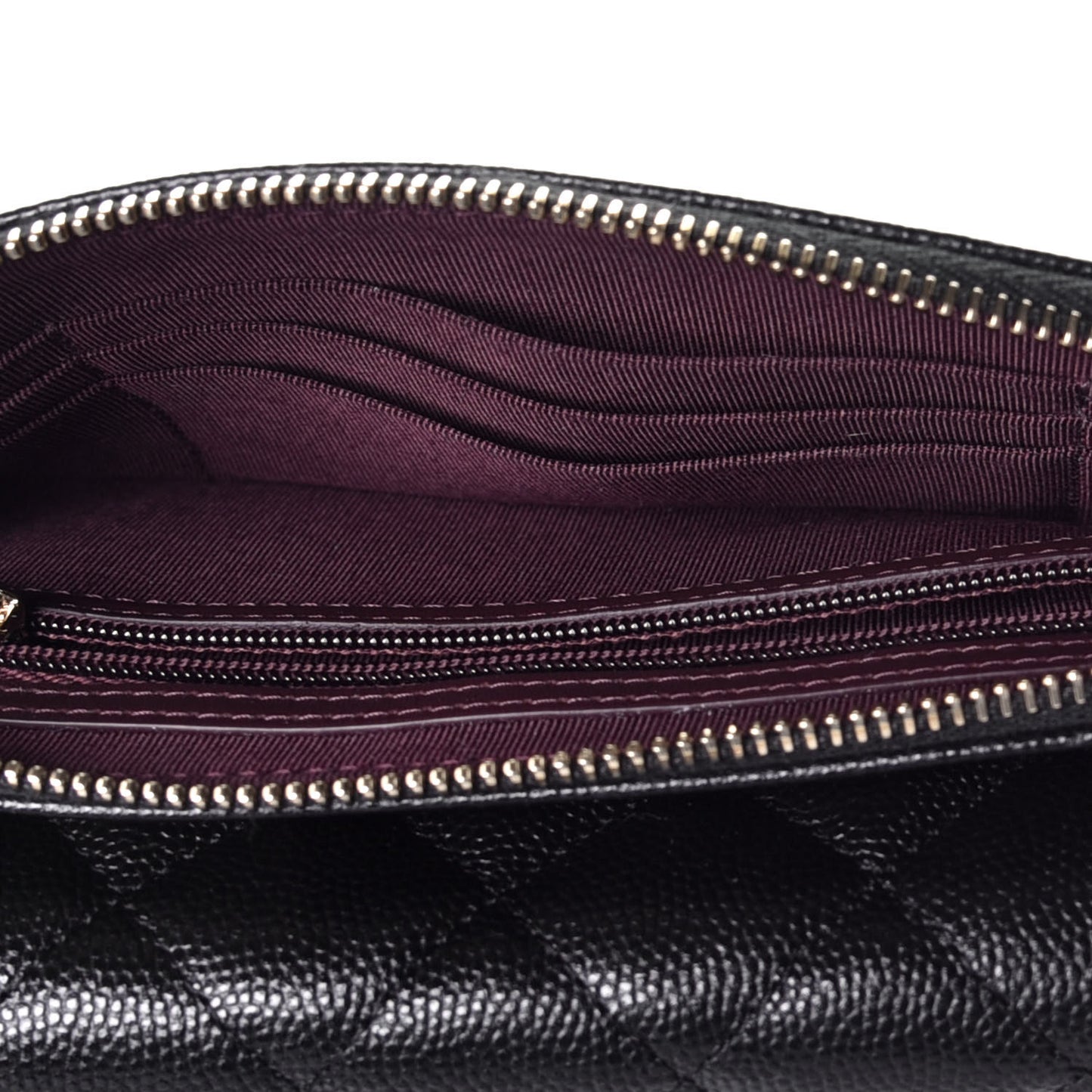 Caviar Quilted Flap Phone Holder With Chain Black