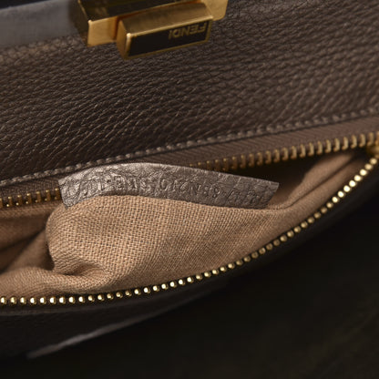 Fendi Vitello Saddle Cuoio Romano Selleria Large Peekaboo Iconic Satchel Olive 8 of 13