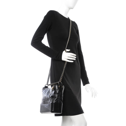 Chanel Aged Calfskin Quilted Medium Gabrielle Hobo Black 2 of 7