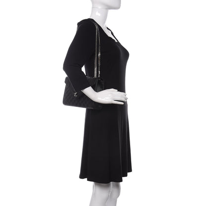 Saint Laurent Grain De Poudre Textured Mixed Matelasse Triquilt Medium Monogram Satchel Black 2 of 10