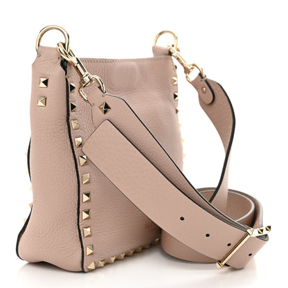Valentino Garavani Pebbled Calfskin Mini Rockstud Flip-Lock Messenger Bag Poudre 3 of 11