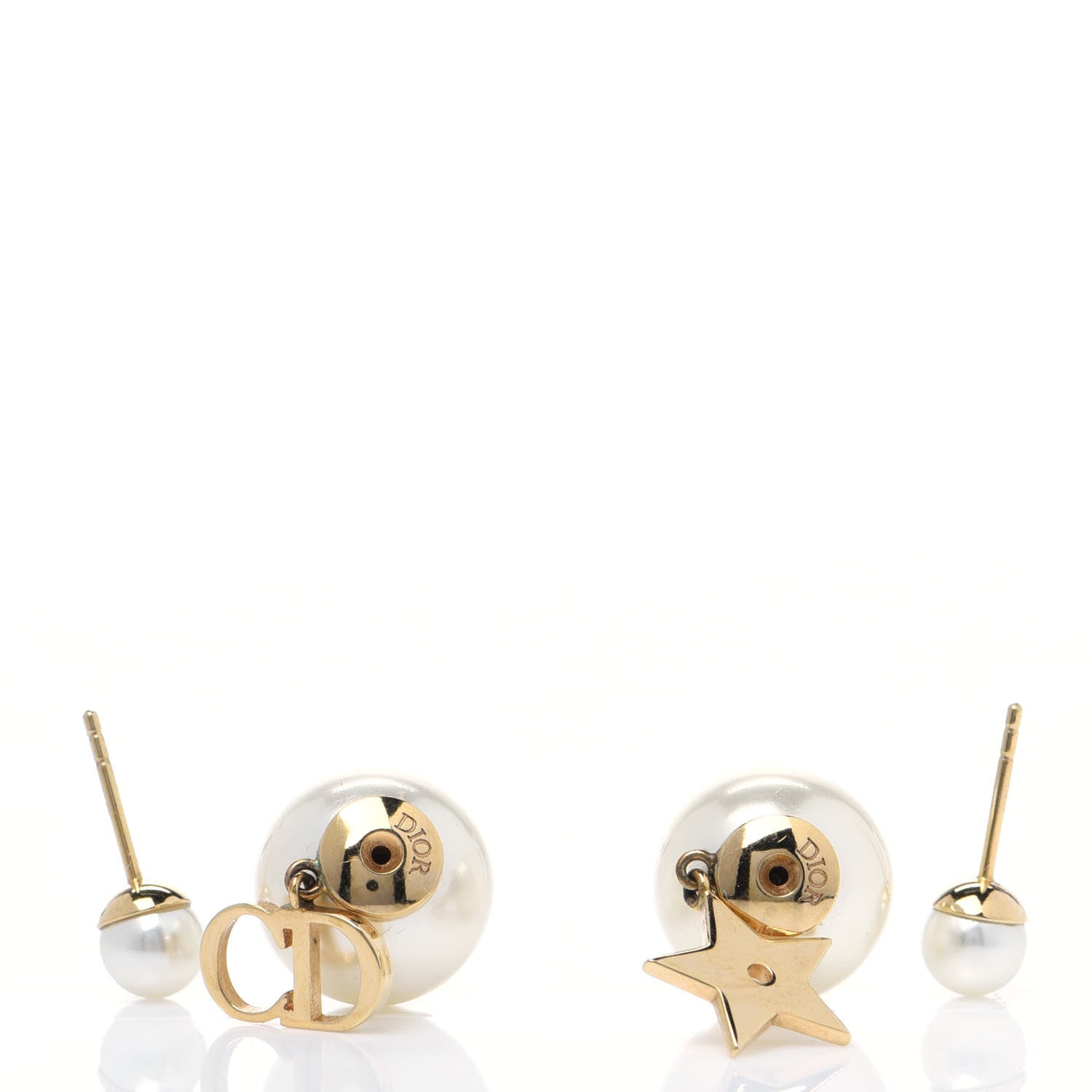 Christian Dior Pearl Mise En Dior Logo Tribal Earrings 3 of 3