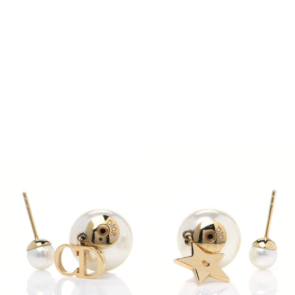 Christian Dior Pearl Mise En Dior Logo Tribal Earrings 3 of 3