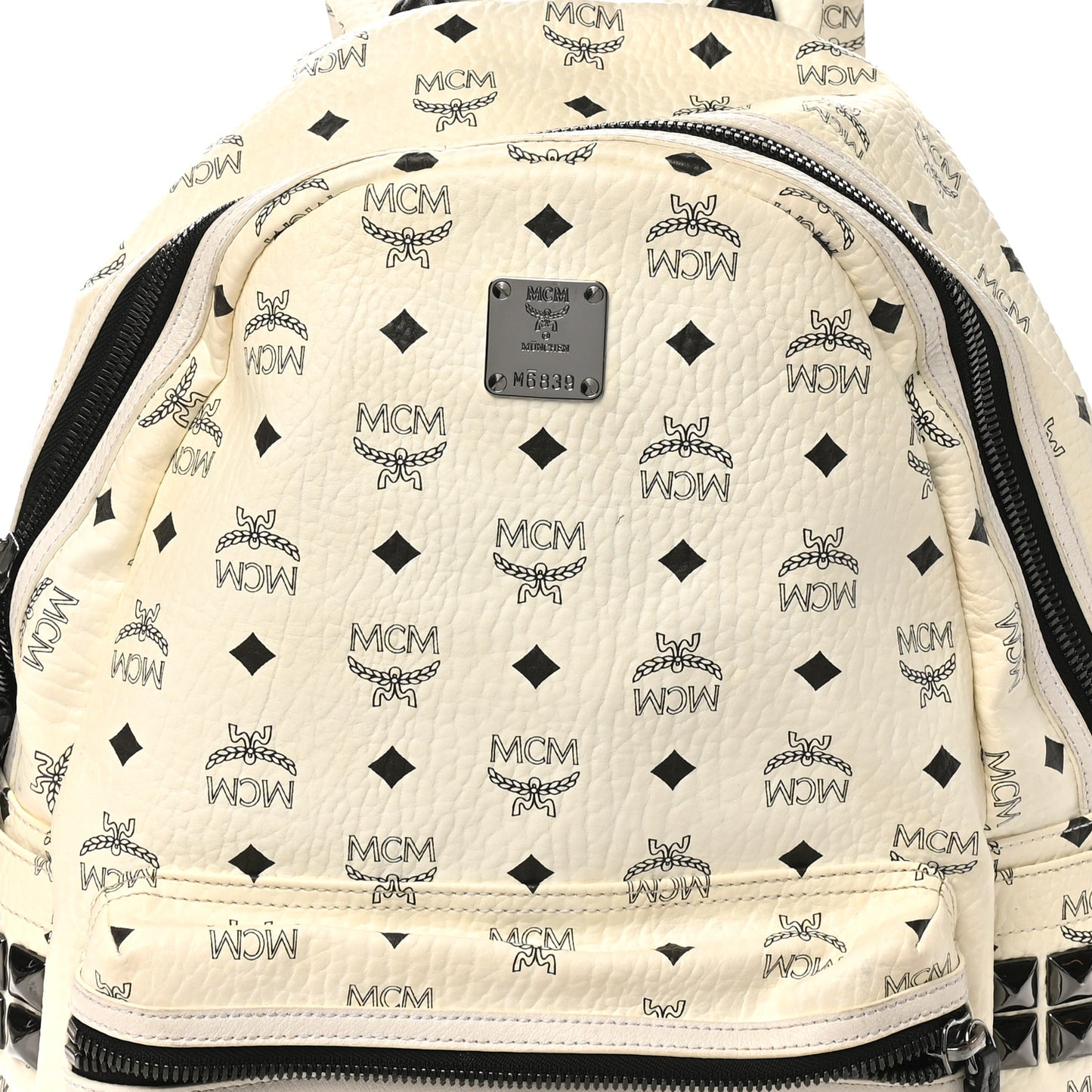 Visetos Medium Side Studs Stark Backpack White