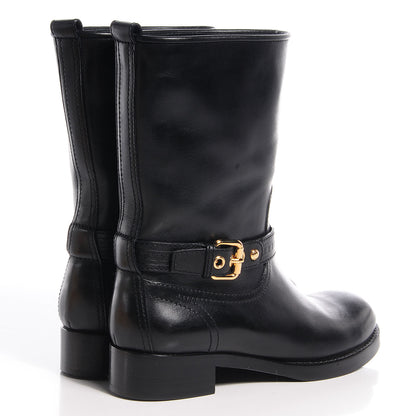 Louis Vuitton Calfskin Susan Half Boots 37 Black 4 of 9