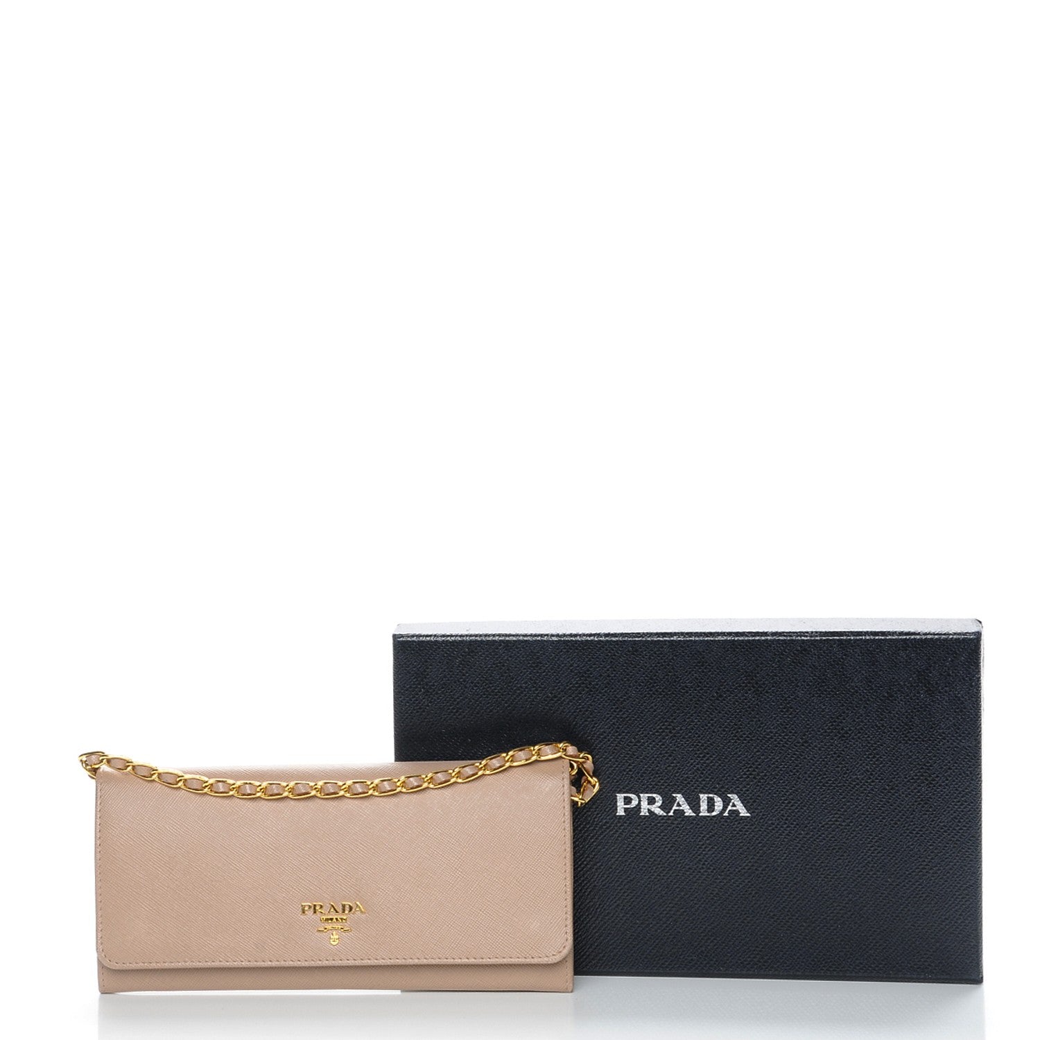Prada Saffiano Metal Oro Chain Wallet Cammeo 12 of 12