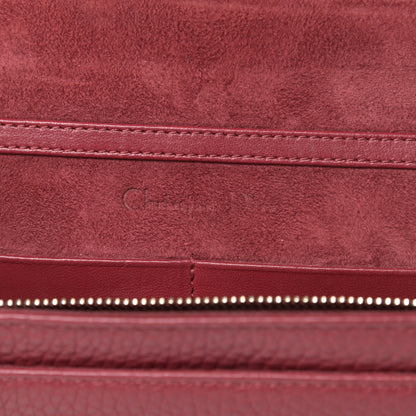 Christian Dior Grained Calfskin Diorama Wallet on Chain Pouch Burgundy 6 of 15