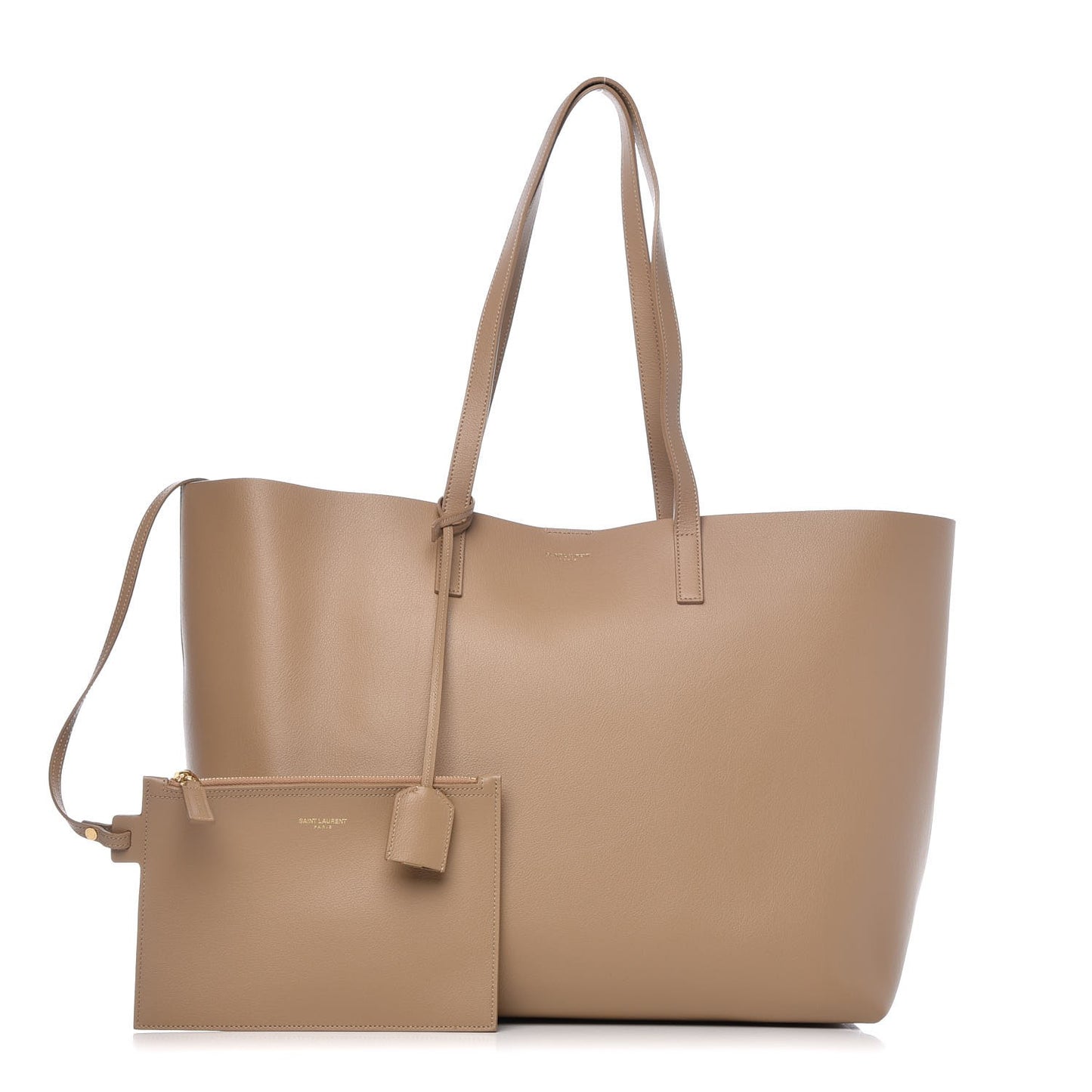 Calfskin Large Shopping Tote Dark Beige
