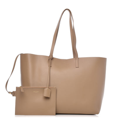 Saint Laurent Calfskin Large Shopping Tote Dark Beige 2 of 9
