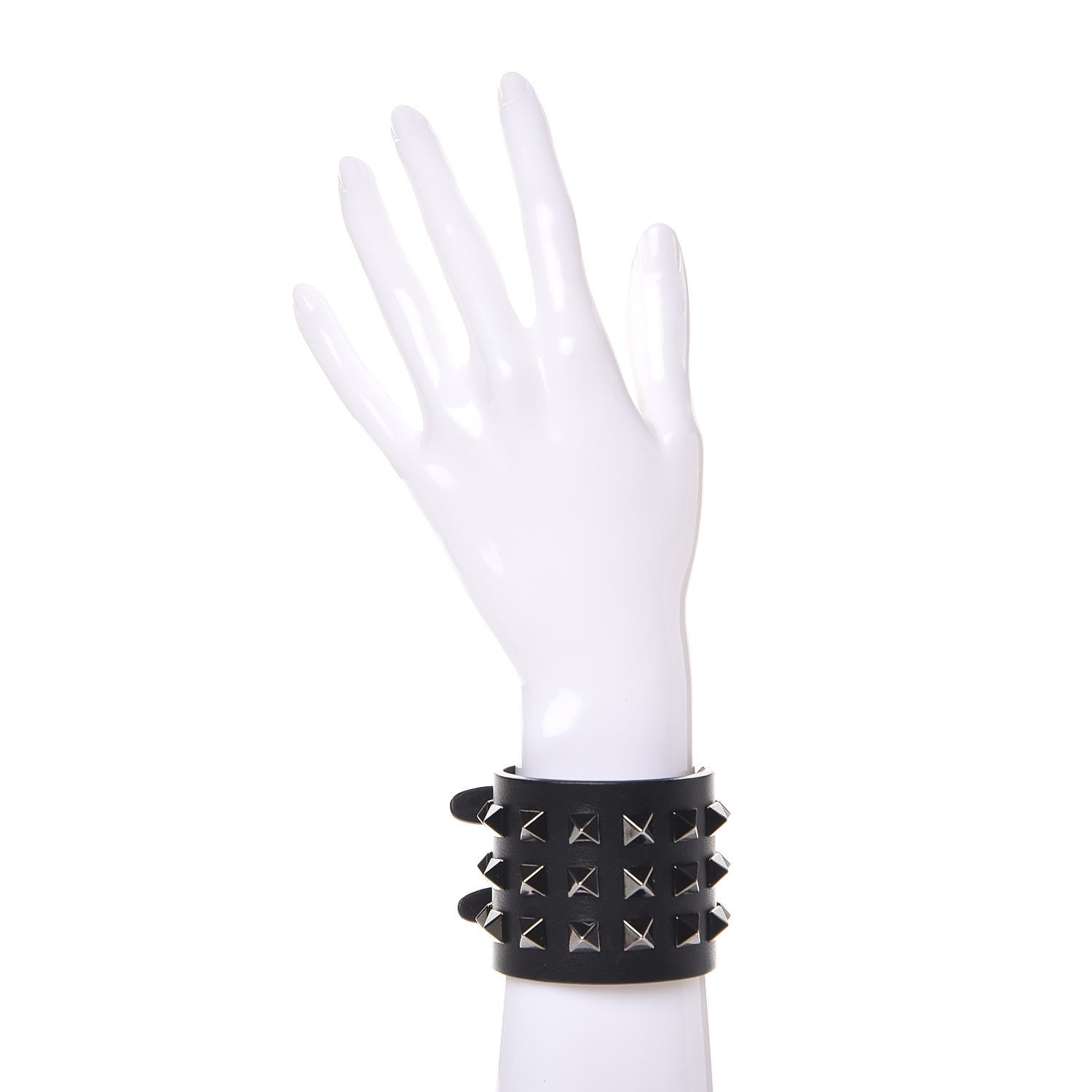 Valentino Garavani Vitello Rockstud Bracelet Black 2 of 5