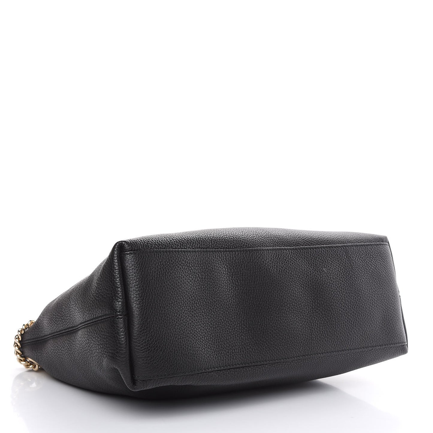 Pebbled Calfskin Medium Soho Chain Shoulder Bag Black