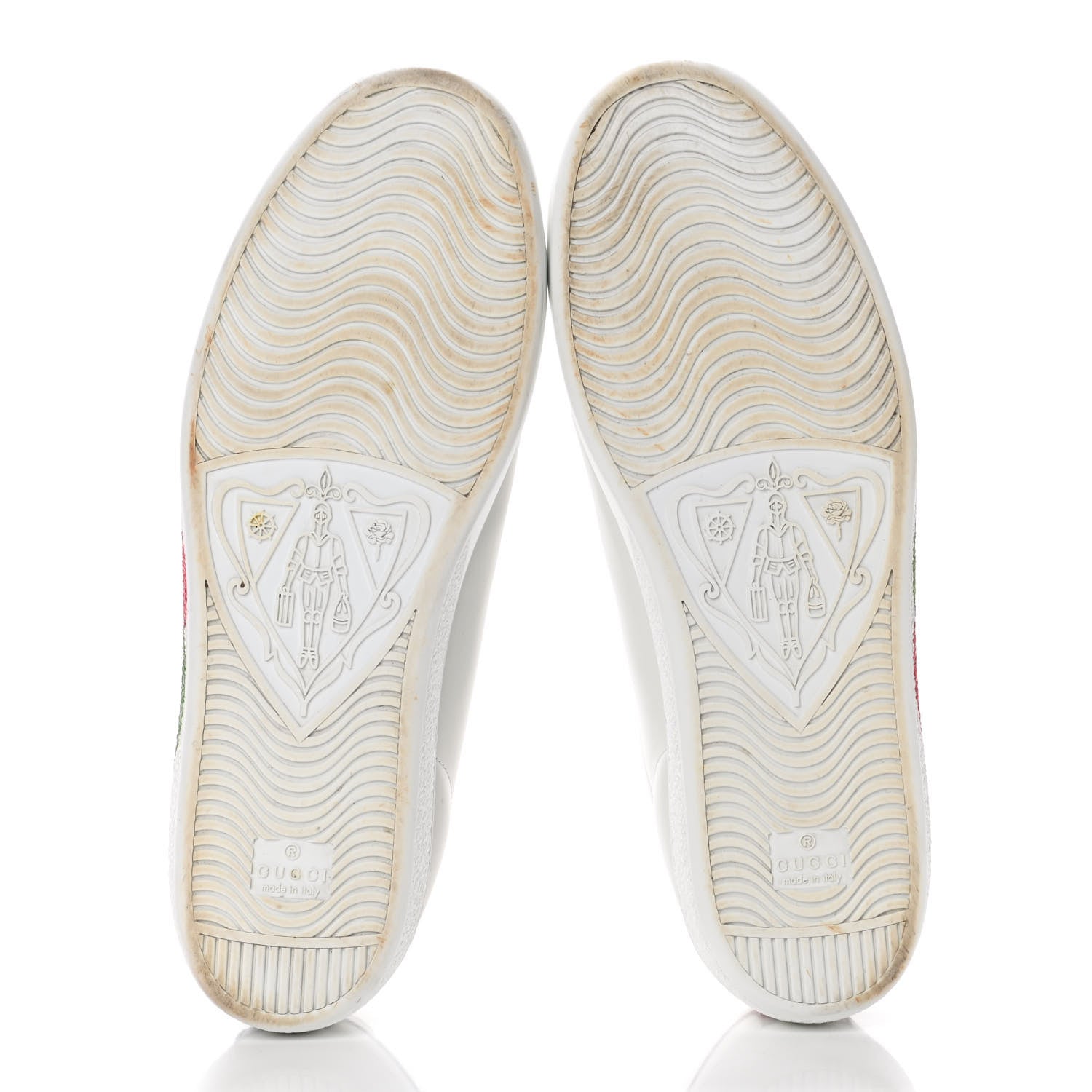 Gucci Calfskin Interlocking G Womens New Ace Sneakers 41 White Red Flame Green 5 of 6