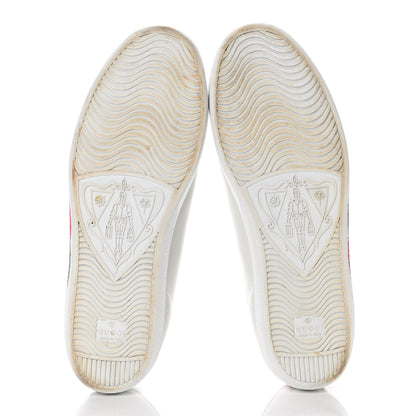 Gucci Calfskin Interlocking G Womens New Ace Sneakers 41 White Red Flame Green 5 of 6
