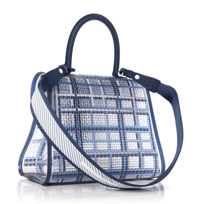 Delvaux Vinyl Gingham The Dreamer MM Brillant Satchel Navy 4 of 10