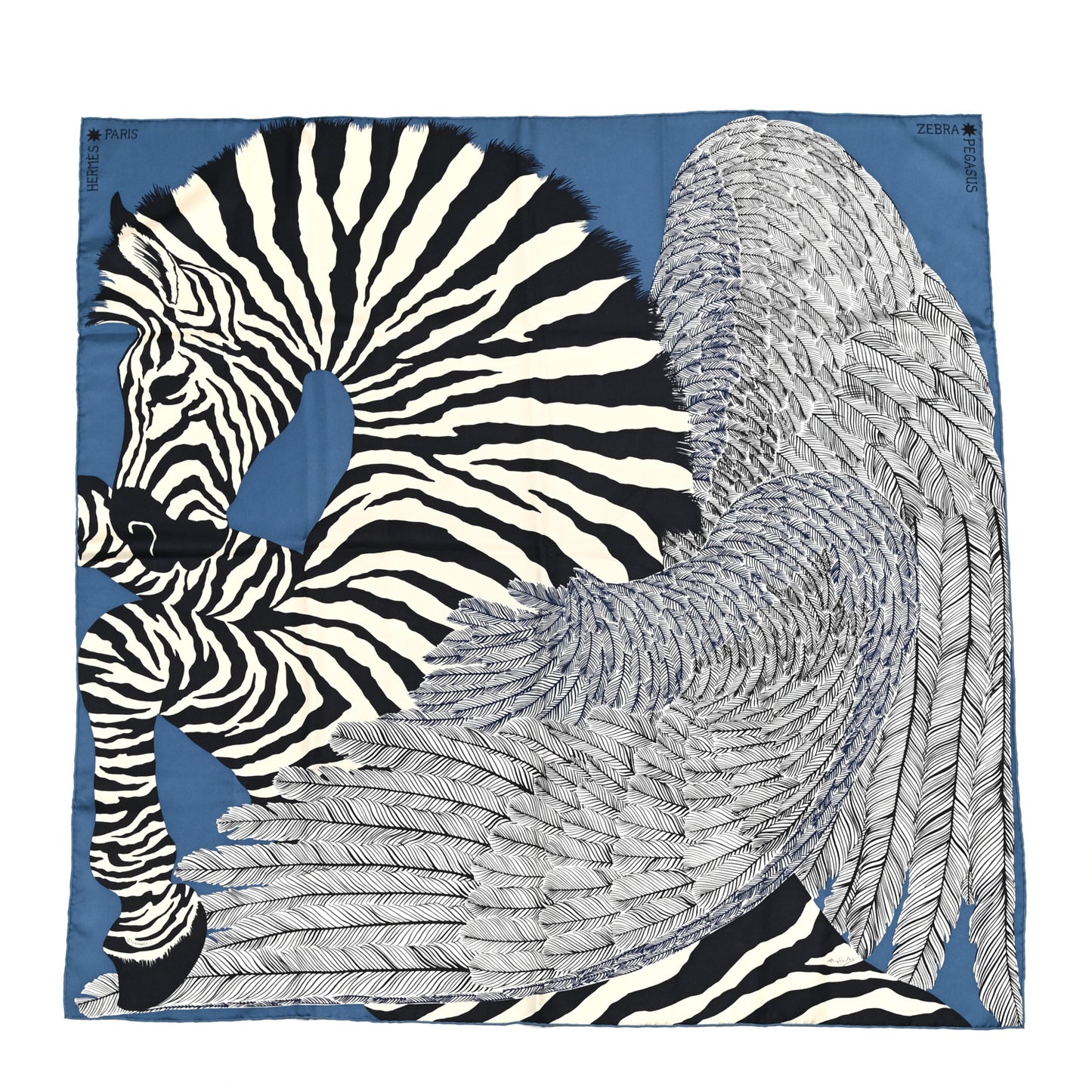 Silk Zebra Pegasus Scarf 90