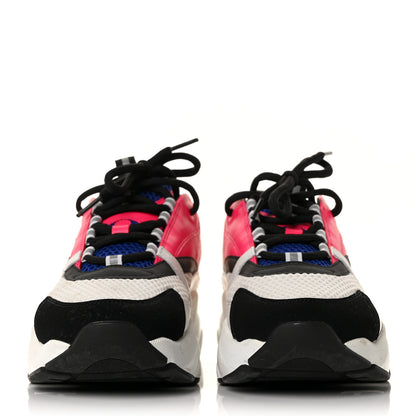 Christian Dior Technical Mesh Calfskin Mens B22 Sneakers 44 White Pink Blue 2 of 8