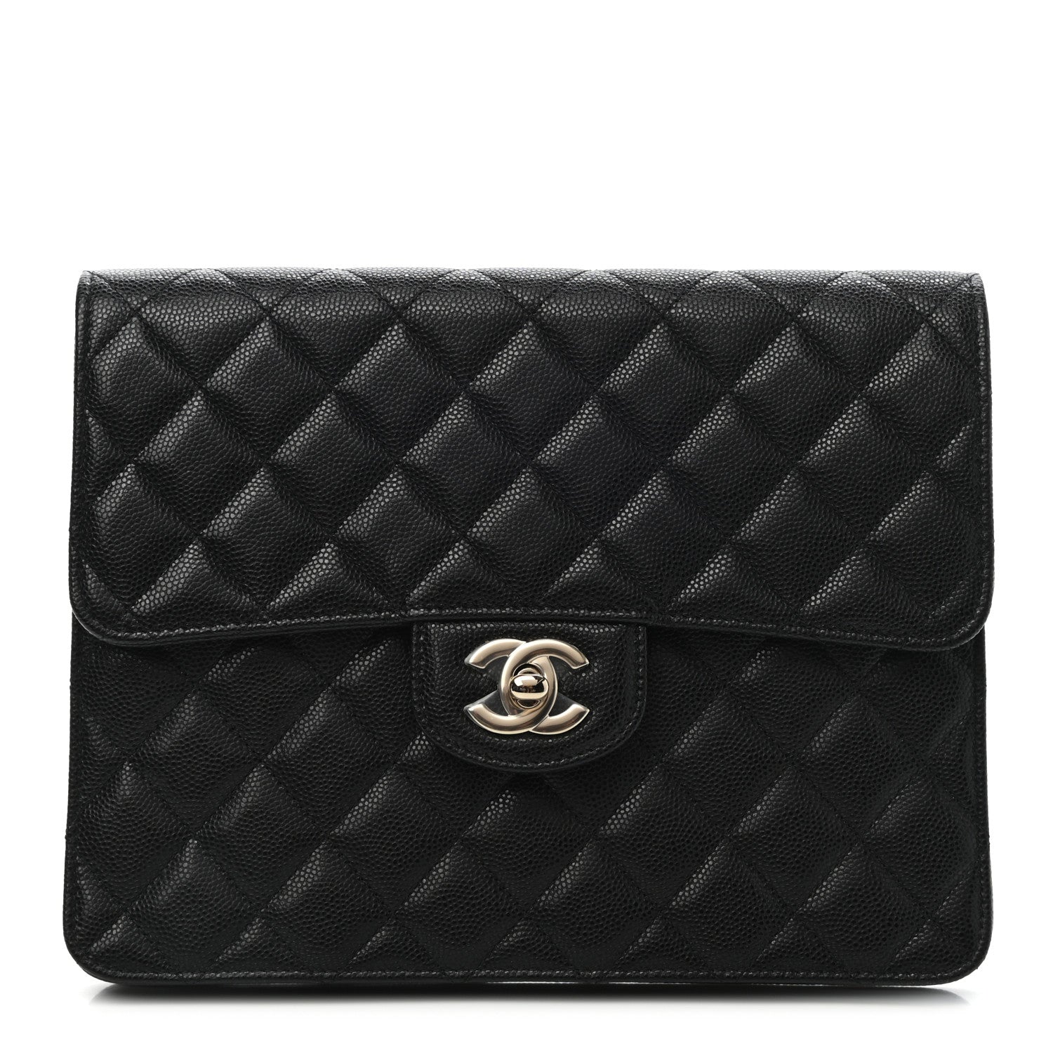 Chanel Caviar Quilted Square Flap Clutch Black 1 of 9