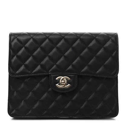 Chanel Caviar Quilted Square Flap Clutch Black 1 of 9