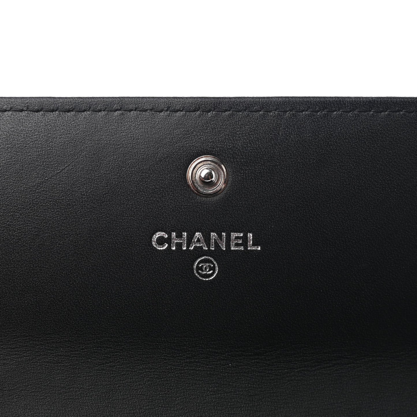 Patent Quilted Large Brilliant Flap Wallet Black
