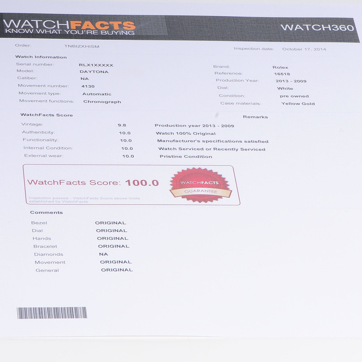 Rolex 18K Yellow Gold Alligator 40mm Oyster Perpetual Cosmograph Daytona Watch White 16518 8 of 9
