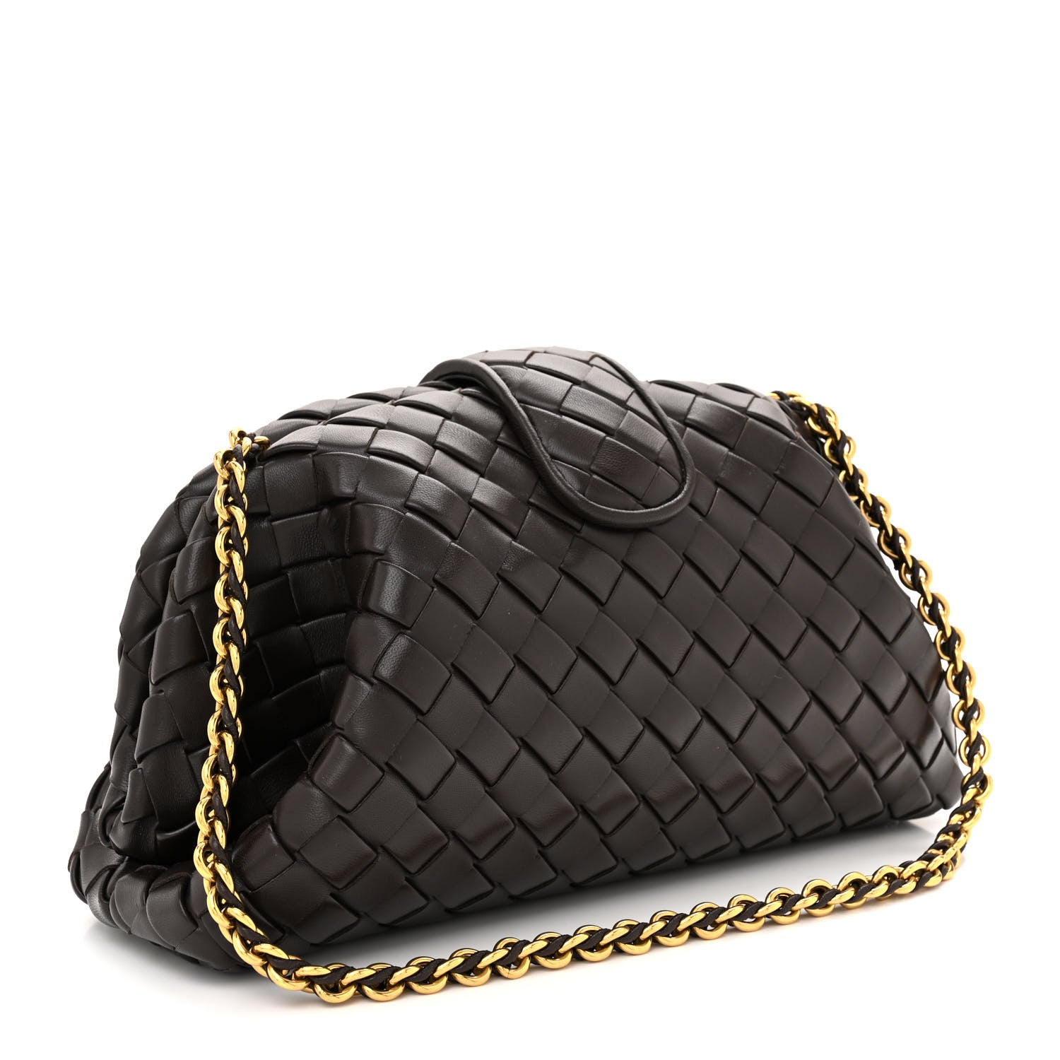 Bottega Veneta Nappa Intrecciato Teen The Lauren 1980 Clutch With Chain Fondant 3 of 10