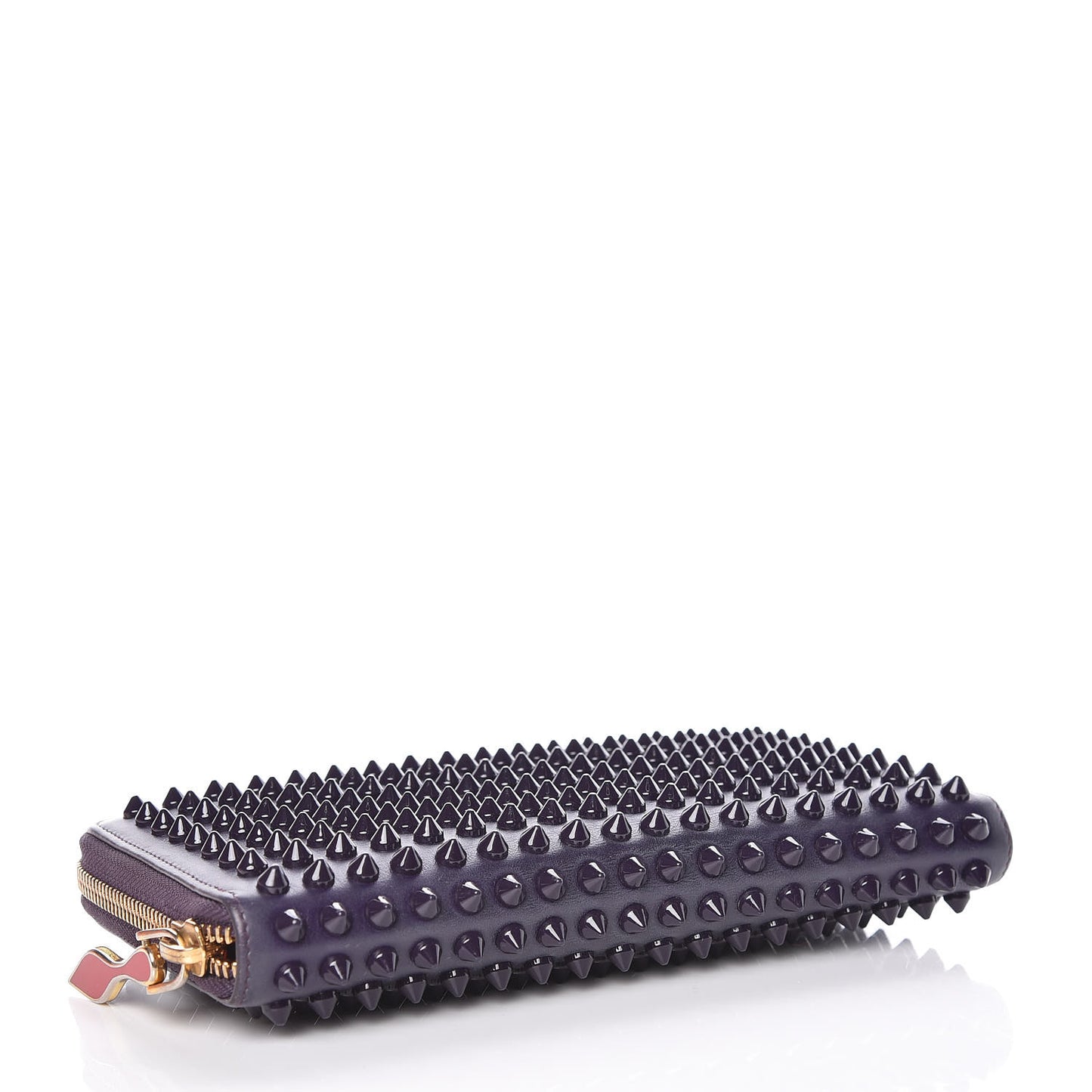 Calfskin Panettone Spiked Zip Around Wallet Iris