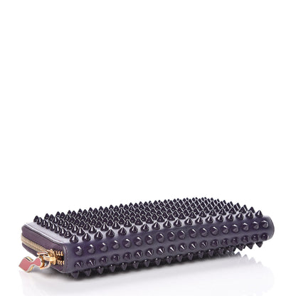 Christian Louboutin Calfskin Panettone Spiked Zip Around Wallet Iris 4 of 10