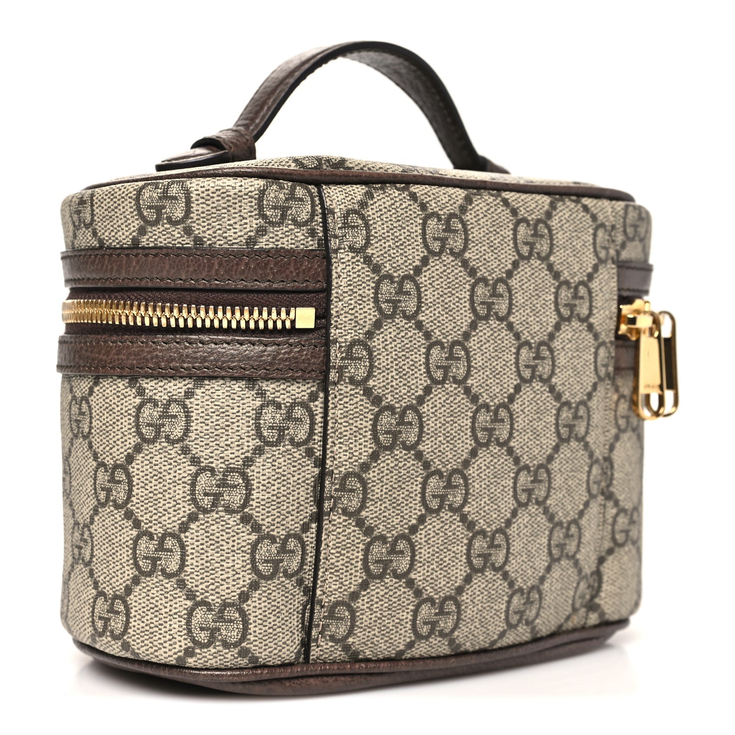 Gucci GG Supreme Monogram Textured Calfskin Web Ophidia Vanity Cosmetic Case Beige Ebony New Acero 3 of 11