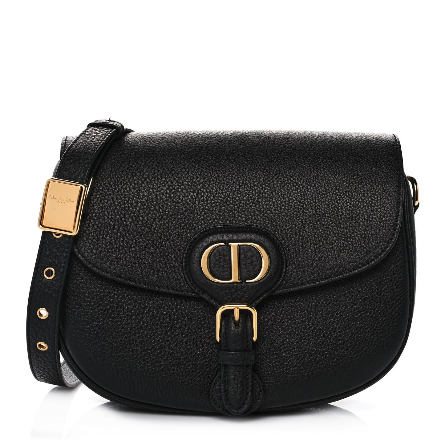 Grained Calfskin Medium Bobby Flap Black