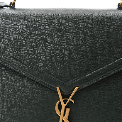 Saint Laurent Grain de Poudre Medium Classic Monogram Cassandra Top Handle Vert Fonce 8 of 10