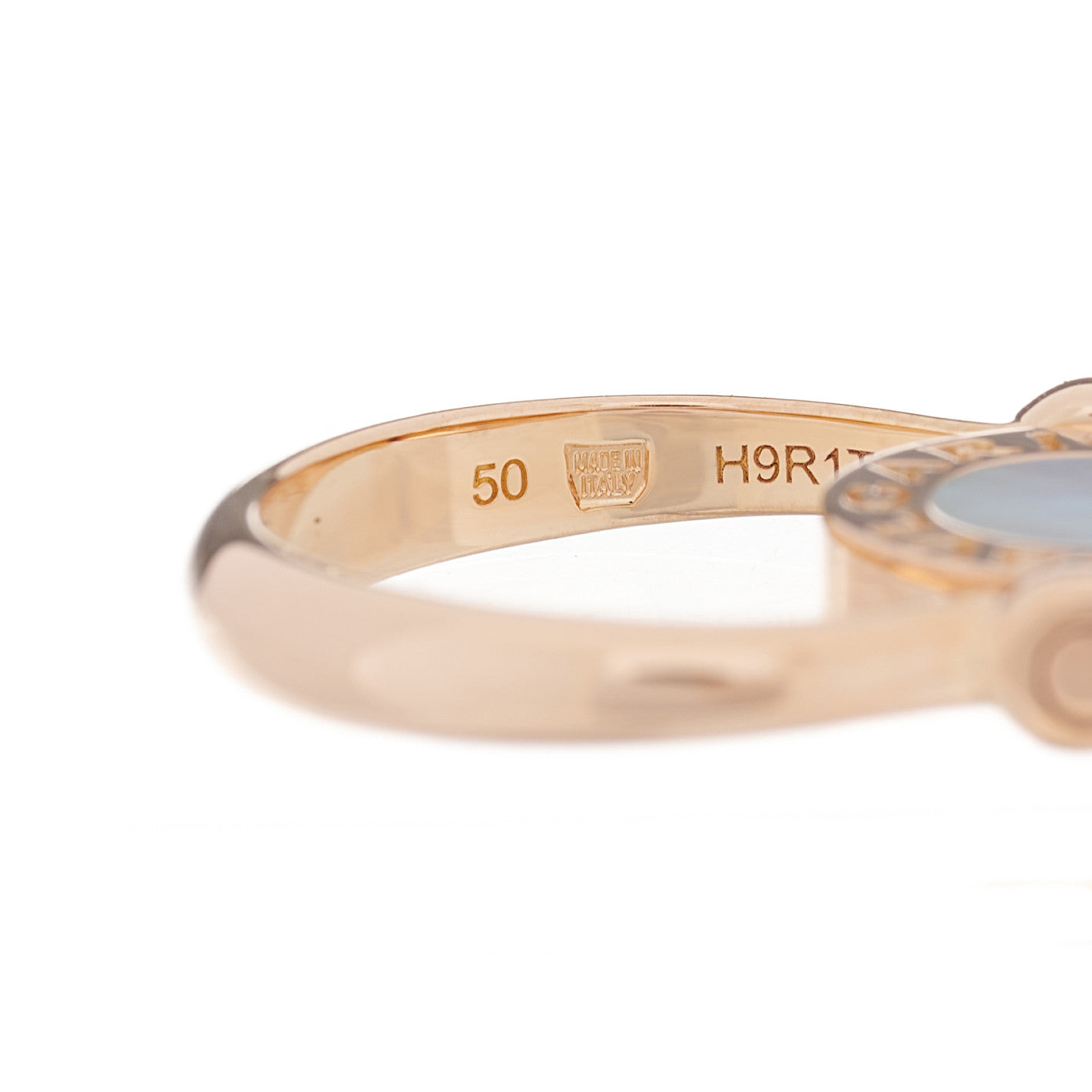 Bulgari 18K Rose Gold Diamond Mother of Pearl BVLGARI BVLGARI Ring 50 5.25 5 of 8
