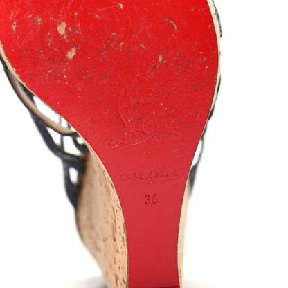 Christian Louboutin Ribbon Corniche 140 Sandals 38 Denim 7 of 10