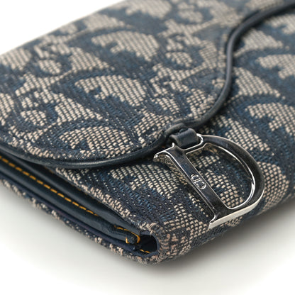 Christian Dior Monogram Saddle Wallet Navy 8 of 13