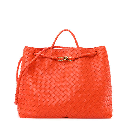 Bottega Veneta Nappa Intrecciato Large Andiamo Shoulder Bag Orange 1 of 11