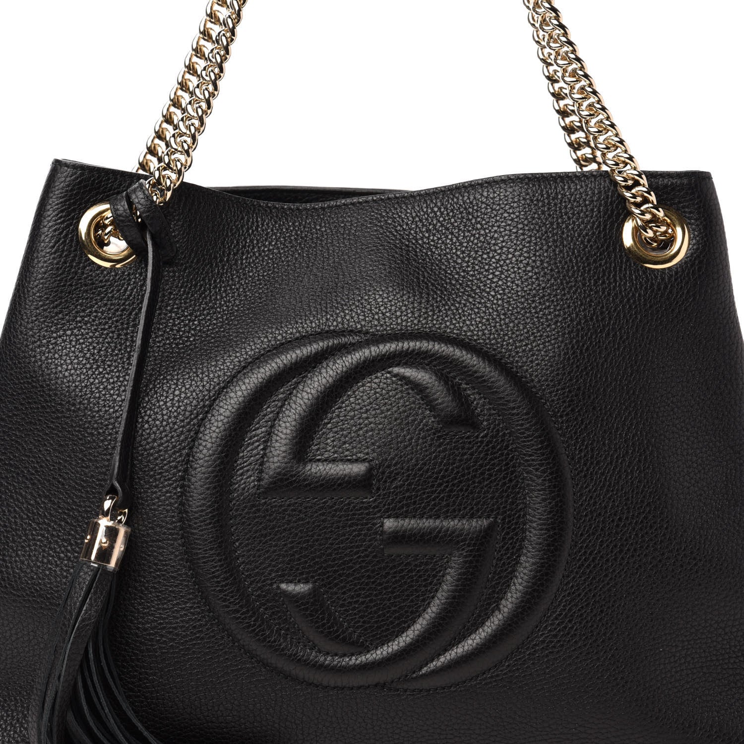 Gucci Pebbled Calfskin Medium Soho Chain Shoulder Bag Black 11 of 11