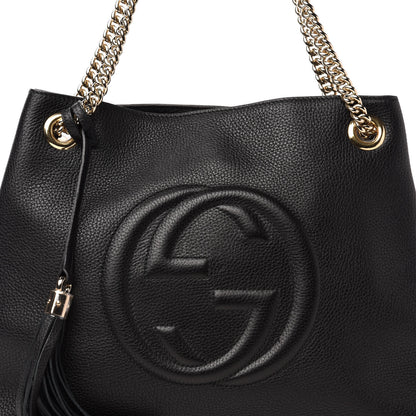Gucci Pebbled Calfskin Medium Soho Chain Shoulder Bag Black 11 of 11