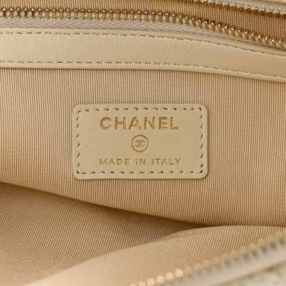 Chanel Woven Straw Raffia Medium Deauville Cosmetic Pouch Ivory 6 of 8