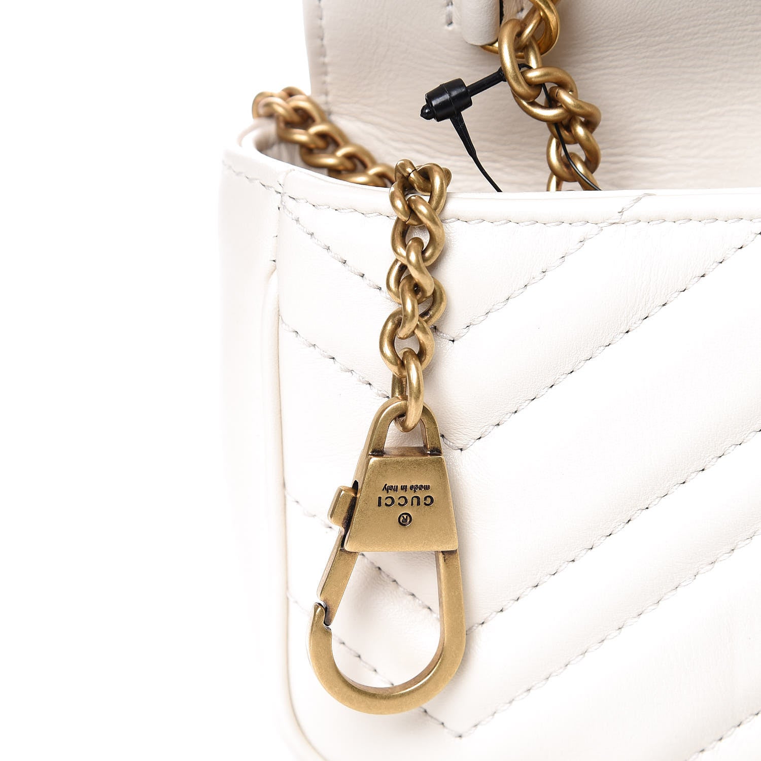 Gucci Calfskin Matelasse Super Mini GG Marmont Shoulder Bag White 9 of 11