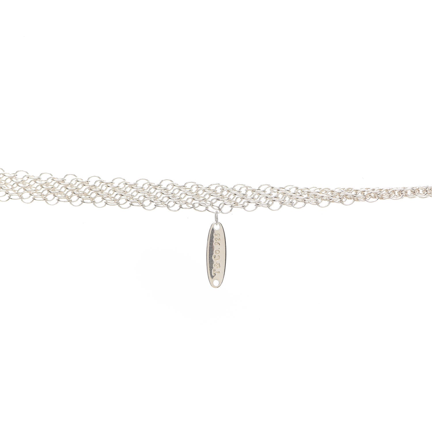 Tiffany Sterling Silver 36mm Elsa Perretti Open Heart Mesh Necklace 3 of 4