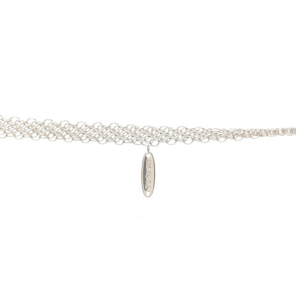 Tiffany Sterling Silver 36mm Elsa Perretti Open Heart Mesh Necklace 3 of 4