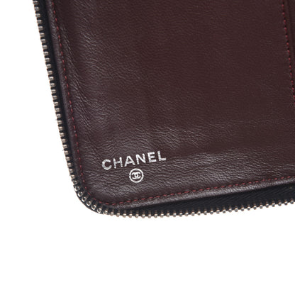 Chanel Lambskin Quilted Large Zip Around Organizer Wallet Black 6 of 8