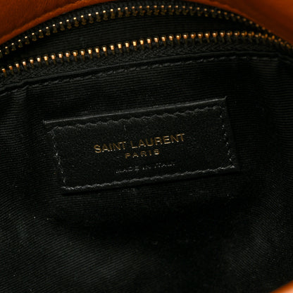 Saint Laurent Lambskin Quilted Small Loulou Puffer Monogram Chain Satchel Dark Honey 6 of 9