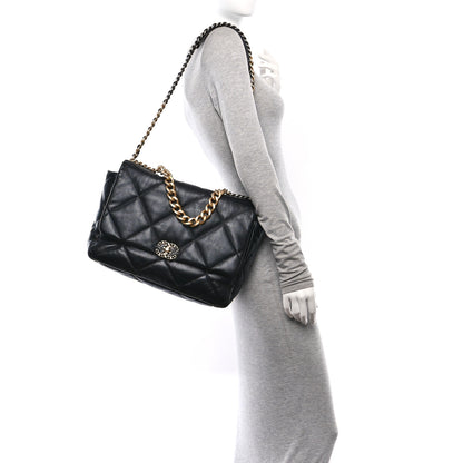 Chanel Lambskin Quilted Maxi Chanel 19 Flap Black 2 of 11