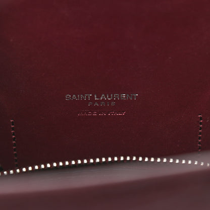 Saint Laurent Calfskin Crocodile Embossed Small Sac de Jour Wine 6 of 13