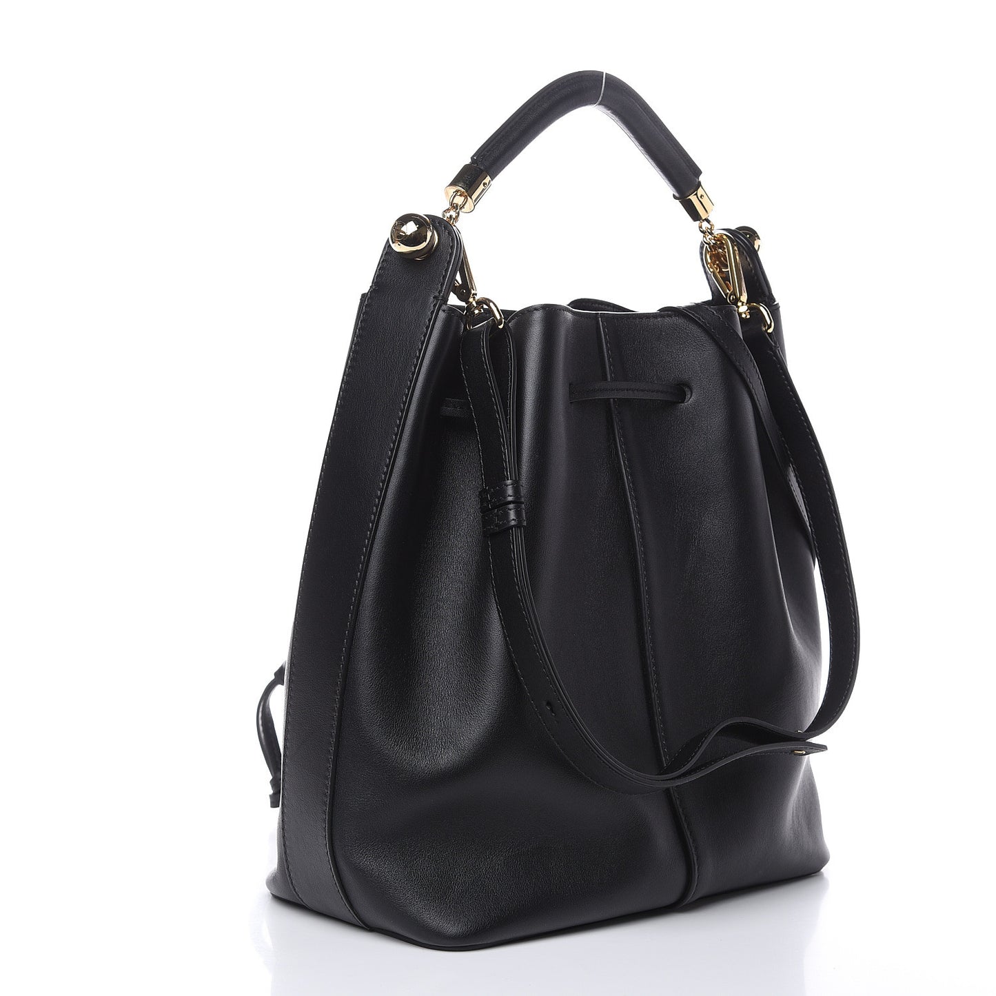 Calfskin Gala Medum Bucket Bag Black