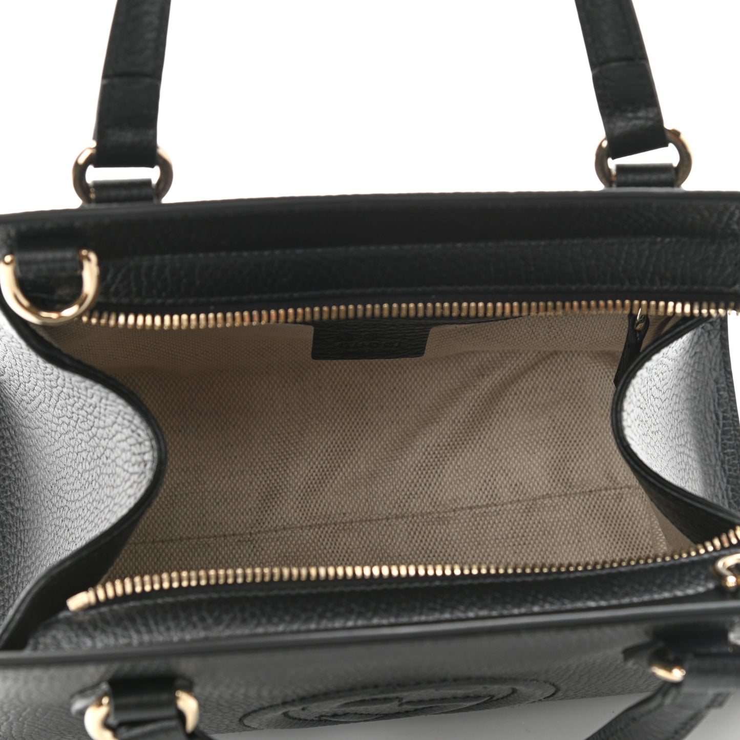 Dollar Calfskin Medium Soho Top Handle Satchel Black
