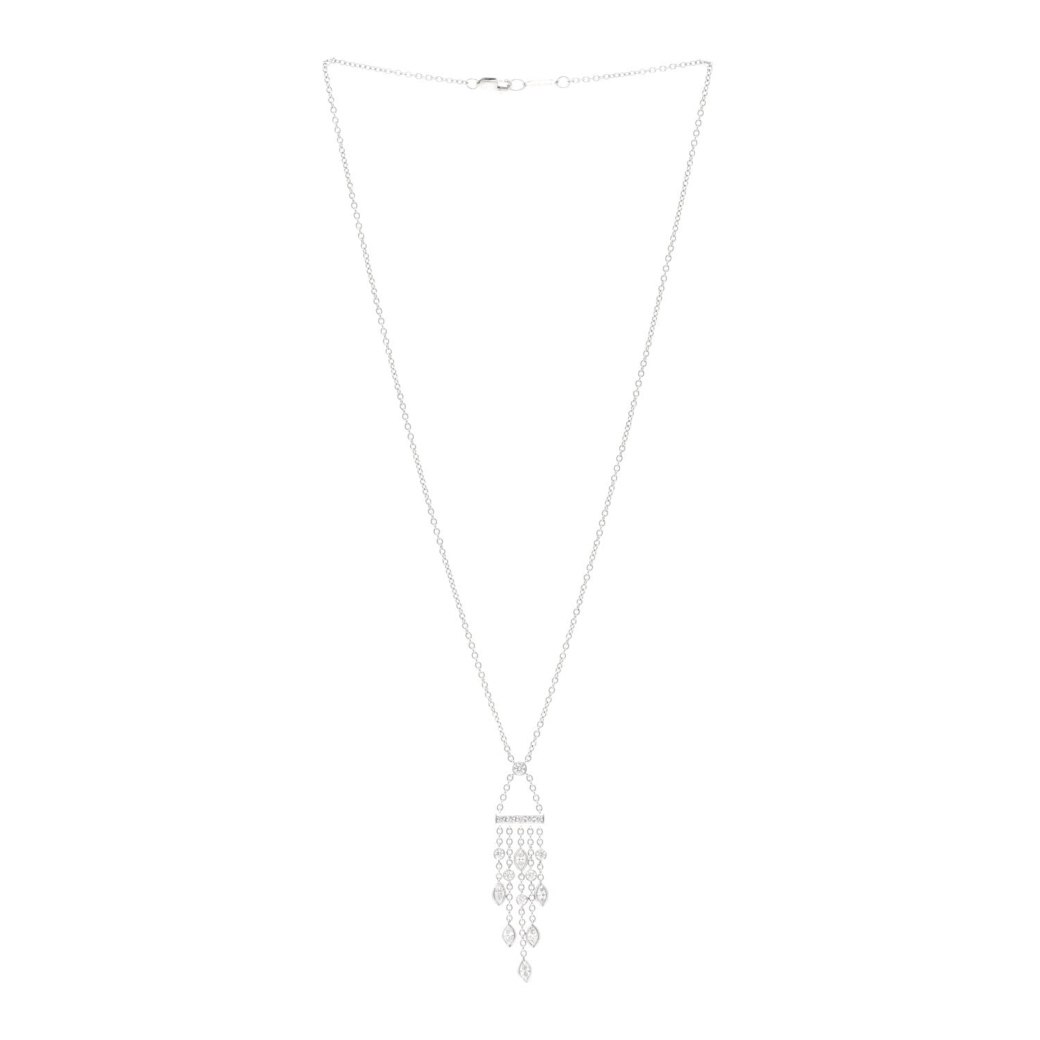 Tiffany Platinum Diamond Swing Chandelier Pendant Necklace 3 of 5