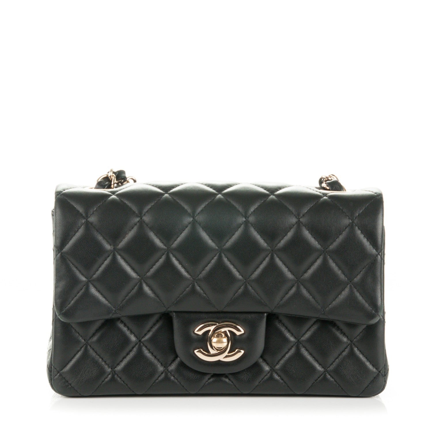 Chanel Lambskin Quilted Mini Rectangular Flap Black 1 of 16