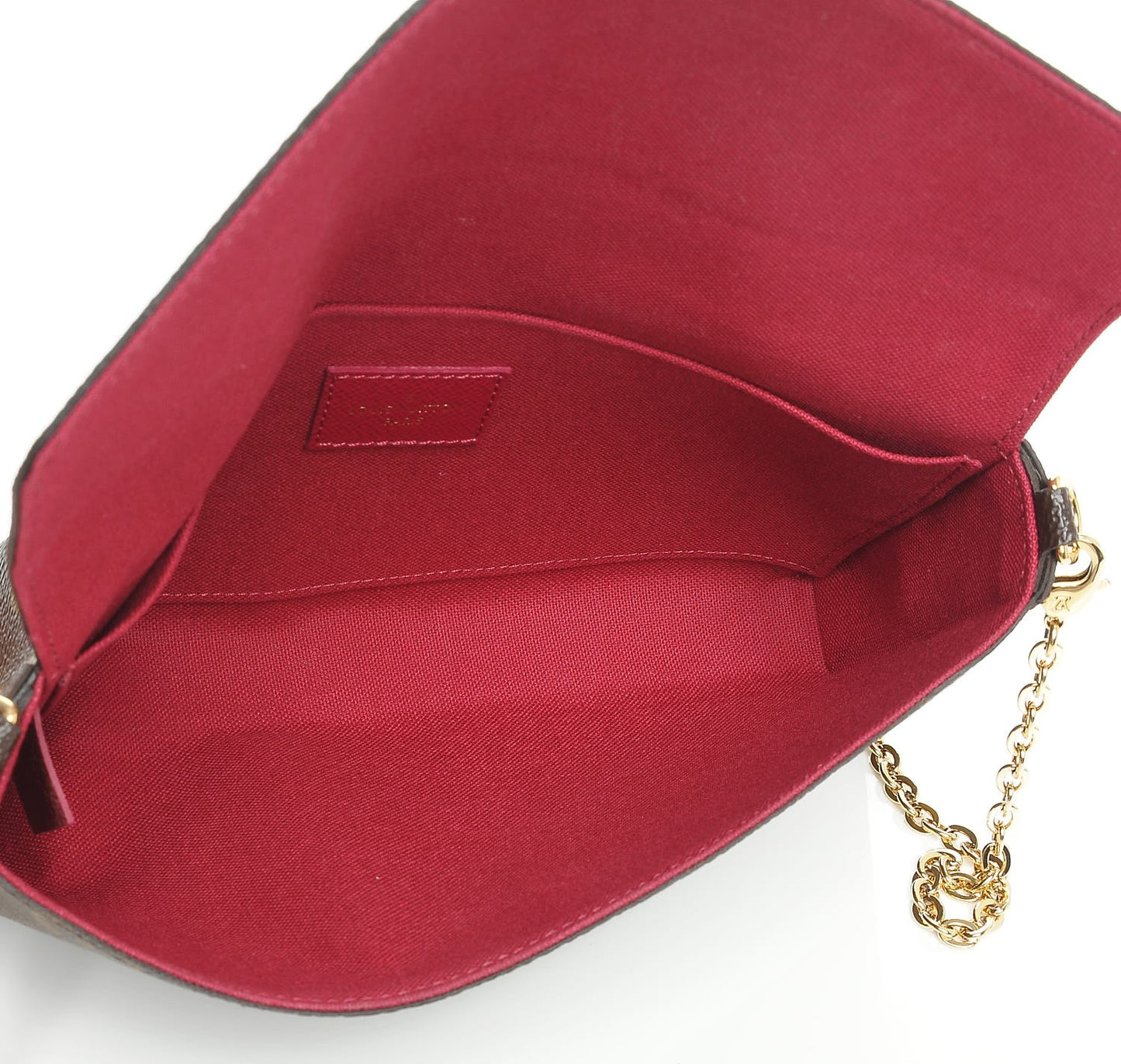 Monogram Pochette Felicie Chain Wallet Fuchsia